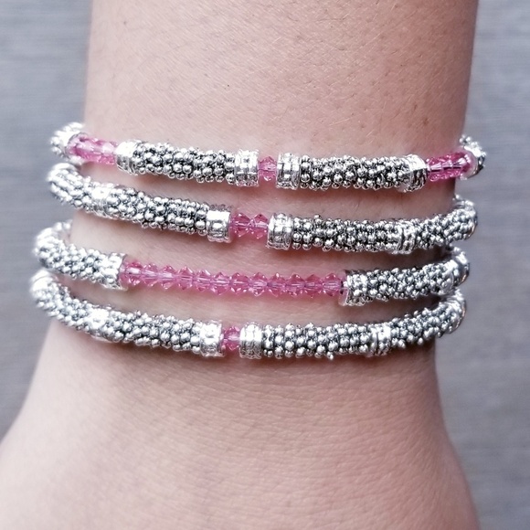 Swarovski Crystal Rose Beaded Bracelet 3 - Picture 7 of 7